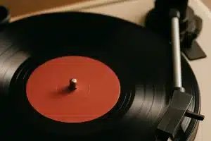 Vinyl record on a turntable