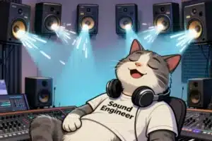 Happy Sound Engineer In High-Fidelity Studio