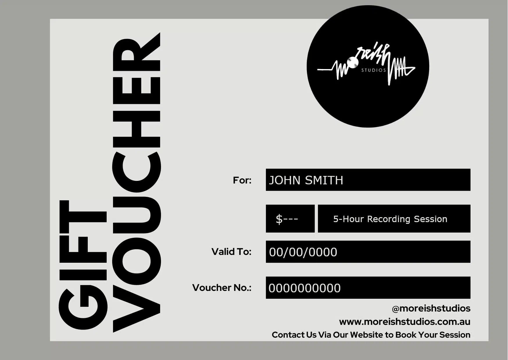 Recording Studio Gift Voucher